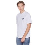 Lee%100 Pamuk Relaxed Fit Rahat Kesim Bisiklet Yaka Logo Detaylı Tişört, L, LN328680, White-LN328680100, Erkek