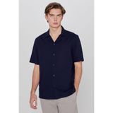 Lee%100 Pamuk Relaxed Fit Rahat Kesim Kısa Kollu Gömlek, M, L2610155, Navy-L2610155410, Erkek