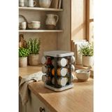 leela Home 12'li Set Döner Standlı Kare Baharatlık Gümüş 140 ml