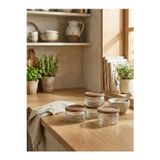 Leela Home 6'lı Set Ahşap Standlı Kare Baharatlık 140 ML - Koyu Kahve