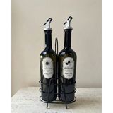 Leelahome 2'li Set Yeşil Yağdanlık 750 ml - Metal Standlı