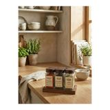 leelaHOME Ahşap Standlı Kare Baharatlık Seti, Koyu Kahve, 140 ML, 6'lı