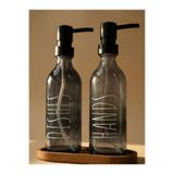 leelaHOME Ahşap Standlı Sıvı Sabunluk, Siyah, 330 ML, 2 Adet