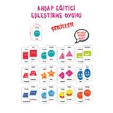Leelii Tasarım Sevimli Şekiller Ahşap Hafıza Eşleme Kartları 12 Şekil 24 Kart Türkçe - İngilizce Hafıza Oyunu