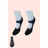 Leement Socks 2'li Yoga Plates Ve Spor Çorabı Taban Altı Kaydırmaz - Siyah - 35 - 39