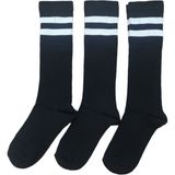 Leement socks 3 Çift Dizaltı Şeritli Pamuklu Uzun Çorap Siyah 36-39