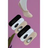 Leement Socks 6 Çift Jakarlı Örme Dantel Biyeli Babet Çorap - Çok Renkli - 35 - 39