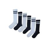 Leement socks Bayan 6 Çift Dizaltı Şeritli Pamuklu Uzun Çorap Asorti 36-39