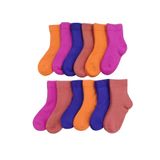 Leement socks Çocuk 12 Çift Kalın Havlu Termal Çorap Burun Dikişsiz Premium Seri Asorti 9-10 Yaş