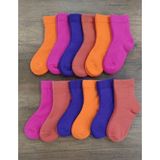 Leement Socks Çocuk 12 Çift Kalın Havlu Termal Çorap Burun Dikişsiz Seri - Çok Renkli - 9 - 10 Yaş