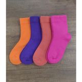 Leement Socks Çocuk 4 Çift Kalın Havlu Termal Çorap Burun Dikişsiz Seri - Çok Renkli - 7 - 8 Yaş