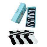 Leement socks Çocuk 6 Çift Kolej Yarım Konç Çorap Premium Seri Burun Dikişsiz Pamuklu asorti 9-10 Yaş