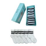 Leement socks Çocuk 6 Çift Kolej Yarım Konç Çorap Premium Seri Burun Dikişsiz Pamuklu beyaz 7-8 Yaş