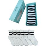 Leement Socks Çocuk 6 Çift Kolej Yarım Konç Çorap Seri Burun Dikişsiz Pamuklu - Beyaz - 7 - 8 Yaş