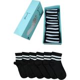 Leement Socks Çocuk 6 Çift Kolej Yarım Konç Çorap Seri Burun Dikişsiz Pamuklu - Siyah - 7 - 8 Yaş