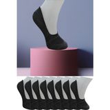Leement Socks Dikişsiz 8 Çift Penye Görünmez Babet Çorap Slikon Kaydırmaz Bantlı - Antrasit - 41 - 45