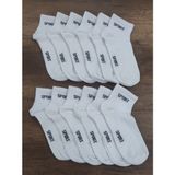 Leement Socks Erkek 12 Çift Yarım Konç Spor Çorap - Beyaz - 40 - 44