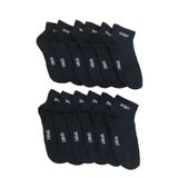 Leement socks Erkek 12 Çift Yarım Konç Spor Çorap Ekonomik siyah 40-44