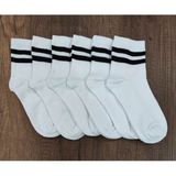 Leement Socks Erkek 6'Lı Orta Konç Spor Çorap Kolej - Beyaz - 40 - 44