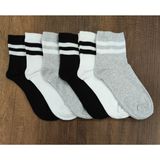 Leement Socks Erkek 6'Lı Orta Konç Spor Çorap Kolej - Çok Renkli - 40 - 44