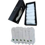 Leement Socks Erkek Bambu 6 Çift Düz Burun Dikişsiz Kısa Patik Çorap Rahat Lastik - Beyaz - 40 - 45