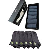 Leement Socks Erkek Bambu 6 Çift Düz Burun Dikişsiz Kısa Patik Çorap Rahat Lastik - Füme - 40 - 45