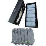 Leement Socks Erkek Bambu 6 Çift Düz Burun Dikişsiz Kısa Patik Çorap Rahat Lastik - Gri - 40 - 45