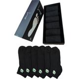 Leement Socks Erkek Bambu 6 Çift Düz Burun Dikişsiz Kısa Patik Çorap Rahat Lastik - Siyah - 40 - 45