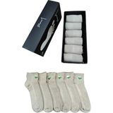 Leement Socks Erkek Bambu Dikişsiz 6 Çift Kısa Patik Çorap Üstü Lacoste Örgü - Bej - 40 - 45