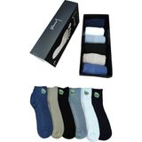 Leement Socks Erkek Bambu Dikişsiz 6 Çift Kısa Patik Çorap Üstü Lacoste Örgü - Çok Renkli - 40 - 45