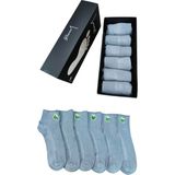 Leement Socks Erkek Bambu Dikişsiz 6 Çift Kısa Patik Çorap Üstü Lacoste Örgü - Gri - 40 - 45