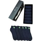 Leement Socks Erkek Bambu Dikişsiz 6 Çift Kısa Patik Çorap Üstü Lacoste Örgü - Lacivert - 40 - 45