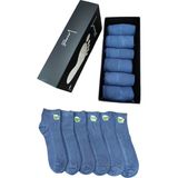 Leement Socks Erkek Bambu Dikişsiz 6 Çift Kısa Patik Çorap Üstü Lacoste Örgü - Mavi - 40 - 45