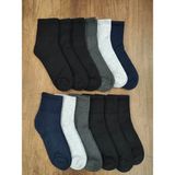 Leement Socks Erkek Bambu Termal Çorap 12 Çift Dikişsiz Havlu Orta Konç - Çok Renkli - 40 - 44