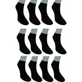 Leement Socks Erkek Dikişsiz 12 Çift Bambu Kısa Patik Çorap - Siyah - 41 - 45
