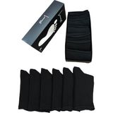 Leement Socks Erkek Pamuklu 6 Çift Düz Burun Dikişsiz Lastiksiz Çorap - Siyah - 36 - 39