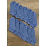 Leement Socks Kadın 12 Çift Bambu Patik Çorap Dikişsiz Yumuşak Dokulu - Mavi - 36 - 39