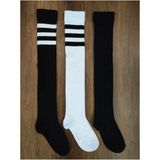 Leement Socks Kadın 3 Çift Diz Üstü Şık Pamuklu Çorap - Renkli - 36 - 41