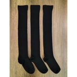 Leement Socks Kadın 3 Çift Diz Üstü Şık Pamuklu Çorap - Siyah - 36 - 41