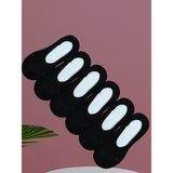 Leement Socks Kadın 6 Çift Jakarlı Örme Dantel Biyeli Babet Çorap - Siyah - 35 - 39