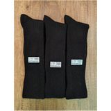 Leement Socks Kadın Lastiksiz Dizaltı Yün Çorap 3 Çift Gerçek Yün - Siyah - 36 - 40