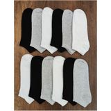 Leement Socks Kısa Patik Çorap 12 Çift Pamuklu - Çok Renkli - 40 - 44