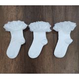 Leement Socks Kız Çocuk 6 Çift Aksesuarlı Dantelli Çorap Pamuklu - Beyaz - 7 - 8 Yaş