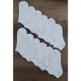 Leement Socks Unisex 12 Çift Bambu Patik Çorap Dikişsiz - Beyaz - 36 - 39