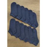 Leement Socks Unisex 12 Çift Bambu Patik Çorap Dikişsiz - Lacivert - 40 - 44