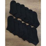 Leement Socks Unisex 12 Çift Bambu Patik Çorap Dikişsiz - Siyah - 36 - 39