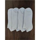 Leement Socks Unisex 4 Çift Havlu Kısa Patik Çorap - Beyaz - 36 - 41
