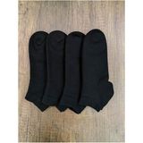 Leement Socks Unisex 4 Çift Havlu Kısa Patik Çorap - Siyah - 36 - 41