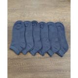 Leement Socks Unisex 6 Çift Bambu Patik Çorap Dikişsiz - Füme - 40 - 44