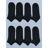 Leement Socks Unisex 8 Çift Havlu Kısa Patik Çorap - Siyah - 40 - 44